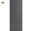 Brooklyn 4 Panel Solid Wood Internal Door Pair UK Made DD6307 - Eco-Urban® Stormy Grey Premium Primed