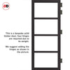 Eco-Urban Brooklyn 4 Pane Solid Wood Internal Door Pair UK Made DD6308SG - Frosted Glass - Eco-Urban® Shadow Black Premium Primed