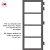 Brooklyn 4 Pane Solid Wood Internal Door Pair UK Made DD6308G - Clear Glass - Eco-Urban® Stormy Grey Premium Primed