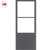 Bespoke Room Divider - Eco-Urban® Berkley Eco-Urban® Door Pair DD6309F - Frosted Glass with Full Glass Side - Premium Primed - Colour & Size Options