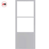 Berkley 2 Pane 1 Panel Solid Wood Internal Door UK Made DD6309G - Clear Glass - Eco-Urban® Mist Grey Premium Primed