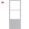 Eco-Urban Berkley 2 Pane 1 Panel Solid Wood Internal Door Pair UK Made DD6309SG - Frosted Glass - Eco-Urban® Mist Grey Premium Primed