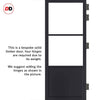Berkley 2 Pane 1 Panel Solid Wood Internal Door Pair UK Made DD6309G - Clear Glass - Eco-Urban® Shadow Black Premium Primed