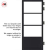 Staten 3 Pane 1 Panel Solid Wood Internal Door UK Made DD6310G - Clear Glass - Eco-Urban® Shadow Black Premium Primed