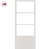 Staten 3 Pane 1 Panel Solid Wood Internal Door Pair UK Made DD6310G - Clear Glass - Eco-Urban® Cloud White Premium Primed