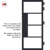 Eco-Urban Boston 4 Pane Solid Wood Internal Door Pair UK Made DD6311SG - Frosted Glass - Eco-Urban® Shadow Black Premium Primed