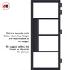 Boston 4 Pane Solid Wood Internal Door Pair UK Made DD6311G - Clear Glass - Eco-Urban® Shadow Black Premium Primed