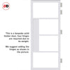 Bespoke Room Divider - Eco-Urban® Boston Door Pair DD6311C - Clear Glass with Full Glass Side - Premium Primed - Colour & Size Options