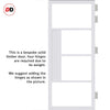 Boston 4 Pane Solid Wood Internal Door Pair UK Made DD6311G - Clear Glass - Eco-Urban® Cloud White Premium Primed