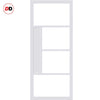 Bespoke Room Divider - Eco-Urban® Boston Door Pair DD6311C - Clear Glass with Full Glass Sides - Premium Primed - Colour & Size Options
