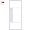 Boston 4 Pane Solid Wood Internal Door Pair UK Made DD6311G - Clear Glass - Eco-Urban® Cloud White Premium Primed