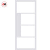 Bespoke Room Divider - Eco-Urban® Boston Door Pair DD6311C - Clear Glass with Full Glass Side - Premium Primed - Colour & Size Options