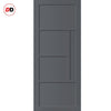 Boston 4 Panel Solid Wood Internal Door Pair UK Made DD6311  - Eco-Urban® Stormy Grey Premium Primed