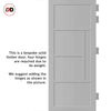 Boston 4 Panel Solid Wood Internal Door Pair UK Made DD6311  - Eco-Urban® Mist Grey Premium Primed