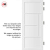 Boston 4 Panel Solid Wood Internal Door Pair UK Made DD6311  - Eco-Urban® Cloud White Premium Primed