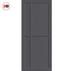 Marfa 4 Panel Solid Wood Internal Door Pair UK Made DD6313  - Eco-Urban® Stormy Grey Premium Primed