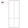 Bronx 4 Pane Solid Wood Internal Door UK Made DD6315G - Clear Glass - Eco-Urban® Cloud White Premium Primed