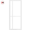 Marfa 4 Pane Solid Wood Internal Door UK Made DD6313G - Clear Glass - Eco-Urban® Cloud White Premium Primed
