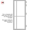 Eco-Urban Marfa 4 Pane Solid Wood Internal Door Pair UK Made DD6313SG - Frosted Glass - Eco-Urban® Mist Grey Premium Primed