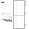 Marfa 4 Pane Solid Wood Internal Door Pair UK Made DD6313G - Clear Glass - Eco-Urban® Mist Grey Premium Primed