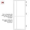 Marfa 4 Pane Solid Wood Internal Door Pair UK Made DD6313G - Clear Glass - Eco-Urban® Cloud White Premium Primed