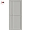 Marfa 4 Panel Solid Wood Internal Door Pair UK Made DD6313  - Eco-Urban® Mist Grey Premium Primed