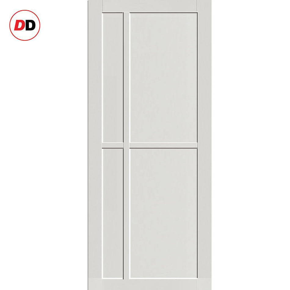 Marfa 4 Panel Solid Wood Internal Door UK Made DD6313 - Eco-Urban® Cloud White Premium Primed