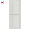 Marfa 4 Panel Solid Wood Internal Door Pair UK Made DD6313  - Eco-Urban® Cloud White Premium Primed