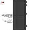 Glasgow 6 Panel Solid Wood Internal Door Pair UK Made DD6314  - Eco-Urban® Shadow Black Premium Primed