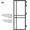 Glasgow 6 Pane Solid Wood Internal Door UK Made DD6314G - Clear Glass - Eco-Urban® Stormy Grey Premium Primed