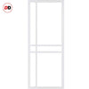 Handmade Eco-Urban Glasgow 6 Pane Solid Wood Internal Door UK Made DD6314SG - Frosted Glass - Eco-Urban® Cloud White Premium Primed