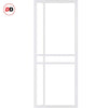 Eco-Urban Glasgow 6 Pane Solid Wood Internal Door Pair UK Made DD6314SG - Frosted Glass - Eco-Urban® Cloud White Premium Primed