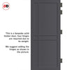 Glasgow 6 Panel Solid Wood Internal Door Pair UK Made DD6314  - Eco-Urban® Stormy Grey Premium Primed