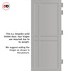 Glasgow 6 Panel Solid Wood Internal Door Pair UK Made DD6314  - Eco-Urban® Mist Grey Premium Primed