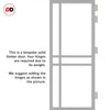 Glasgow 6 Pane Solid Wood Internal Door Pair UK Made DD6314G - Clear Glass - Eco-Urban® Mist Grey Premium Primed