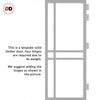 Eco-Urban Glasgow 6 Pane Solid Wood Internal Door Pair UK Made DD6314SG - Frosted Glass - Eco-Urban® Mist Grey Premium Primed