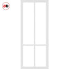 Eco-Urban Bronx 4 Pane Solid Wood Internal Door Pair UK Made DD6315SG - Frosted Glass - Eco-Urban® Cloud White Premium Primed