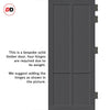 Bronx 4 Panel Solid Wood Internal Door Pair UK Made DD6315  - Eco-Urban® Stormy Grey Premium Primed