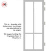 Eco-Urban Bronx 4 Pane Solid Wood Internal Door Pair UK Made DD6315SG - Frosted Glass - Eco-Urban® Mist Grey Premium Primed