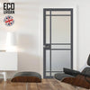 Handmade Eco-Urban Leith 9 Pane Solid Wood Internal Door UK Made DD6316SG - Frosted Glass - Eco-Urban® Stormy Grey Premium Primed