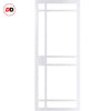 Room Divider - Handmade Eco-Urban® Leith Door Pair DD6316C - Clear Glass - Premium Primed - Colour & Size Options