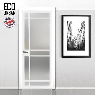 Image: Handmade Eco-Urban Leith 9 Pane Solid Wood Internal Door UK Made DD6316SG - Frosted Glass - Eco-Urban® Cloud White Premium Primed