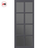 Perth 8 Pane Solid Wood Internal Door UK Made DD6318 - Tinted Glass - Eco-Urban® Stormy Grey Premium Primed