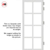 Perth 8 Pane Solid Wood Internal Door Pair UK Made DD6318G - Clear Glass - Eco-Urban® Cloud White Premium Primed