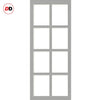 Handmade Eco-Urban® Perth 8 Pane Double Absolute Evokit Pocket Door DD6318G - Clear Glass - Colour & Size Options