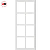 Bespoke Room Divider - Eco-Urban® Perth Door DD6318C - Clear Glass with Full Glass Side - Premium Primed - Colour & Size Options