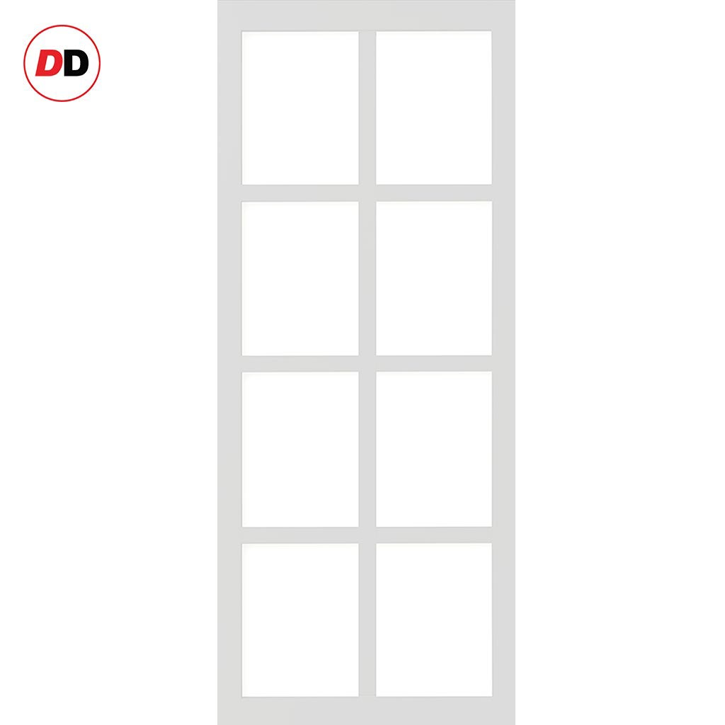 Urban Ultimate® Room Divider Perth 8 Pane Door Pair DD6318F - Frosted