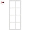 Urban Ultimate® Room Divider Perth 8 Pane Door Pair DD6318F - Frosted Glass with Full Glass Sides - Colour & Size Options