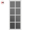 Perth 8 Pane Solid Wood Internal Door UK Made DD6318 - Tinted Glass - Eco-Urban® Cloud White Premium Primed