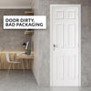 OUTLET - Colonial 6 Panel Door with Wood Grain Effect - White Primed - Door Dirty, Bad Packaging